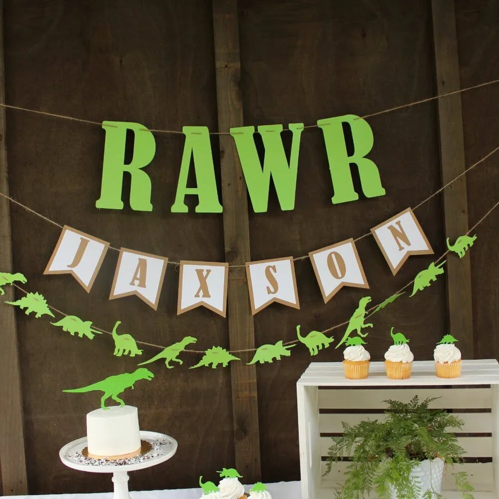 RAWR Banner- Dinosaur Birthday Party Banners